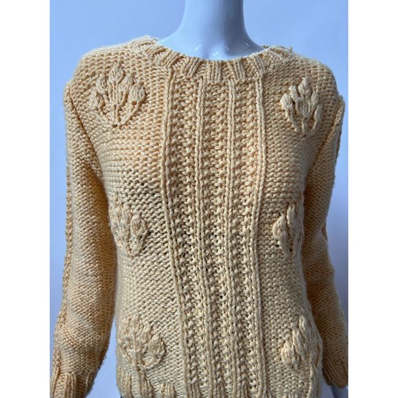 Yellow Large Stitch Knit Vintage Sweater size Medium - Picture 11 of 15